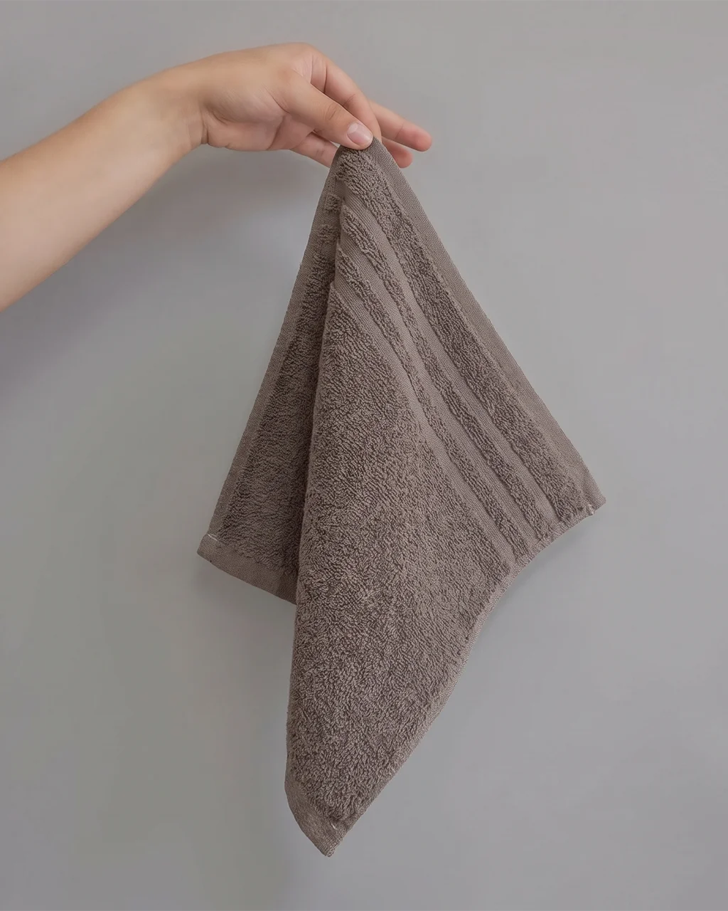 344004-1 Dark Taupe Cotton Face Towel - Image 1