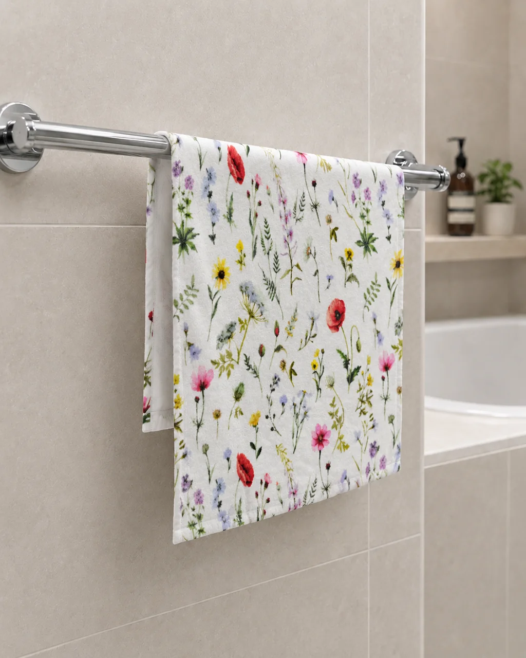 Floravelle Printed Cotton Hand Towel - Image 1