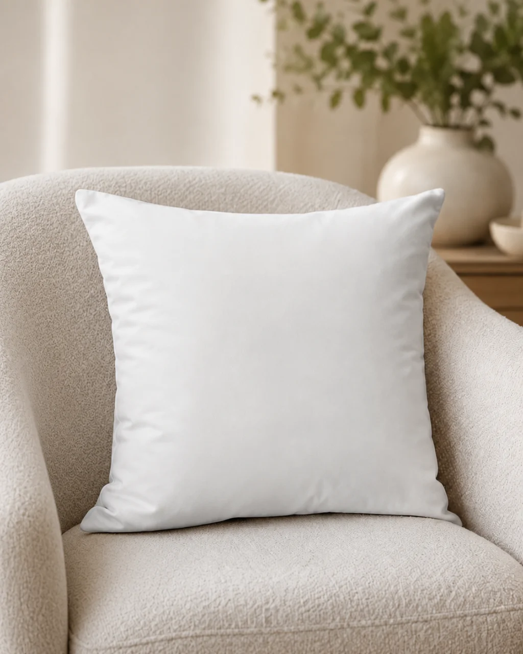 White Cushion Cushion Pillow - Image 1